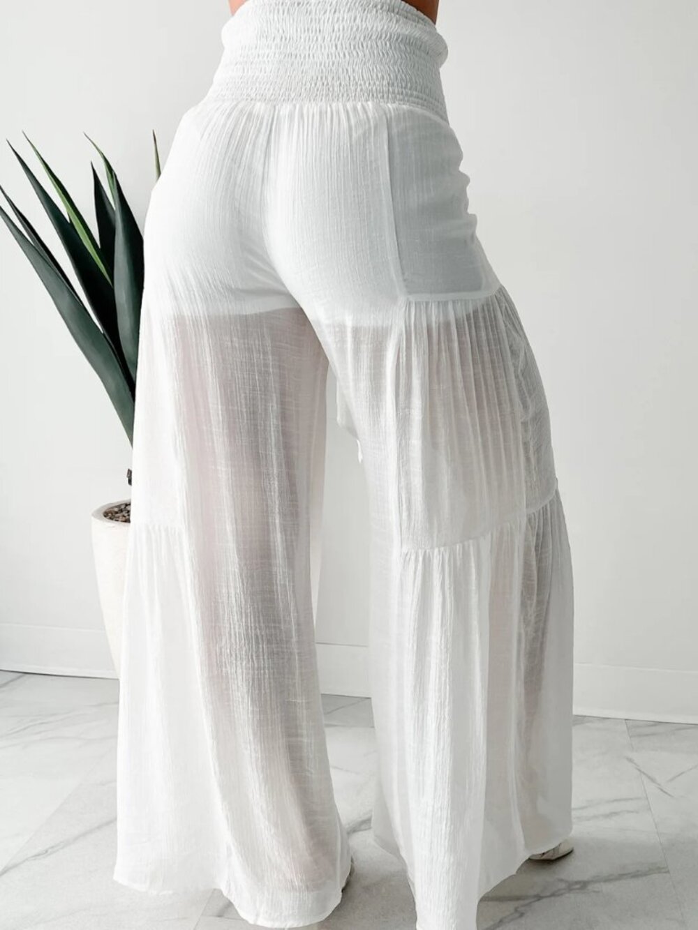 That Time Of Year Tiered Flowy Pants (BLACK) - Picture 5 of 7